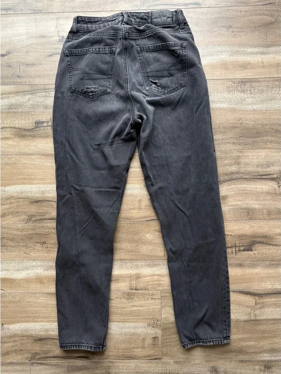 American Eagle Outfitters Black Distressed Relaxed Jeans US 00 Regular - Picture 3 of 7